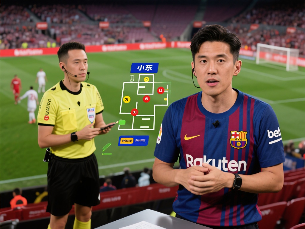 例如，知名西甲解说员小东（化名）在直播中